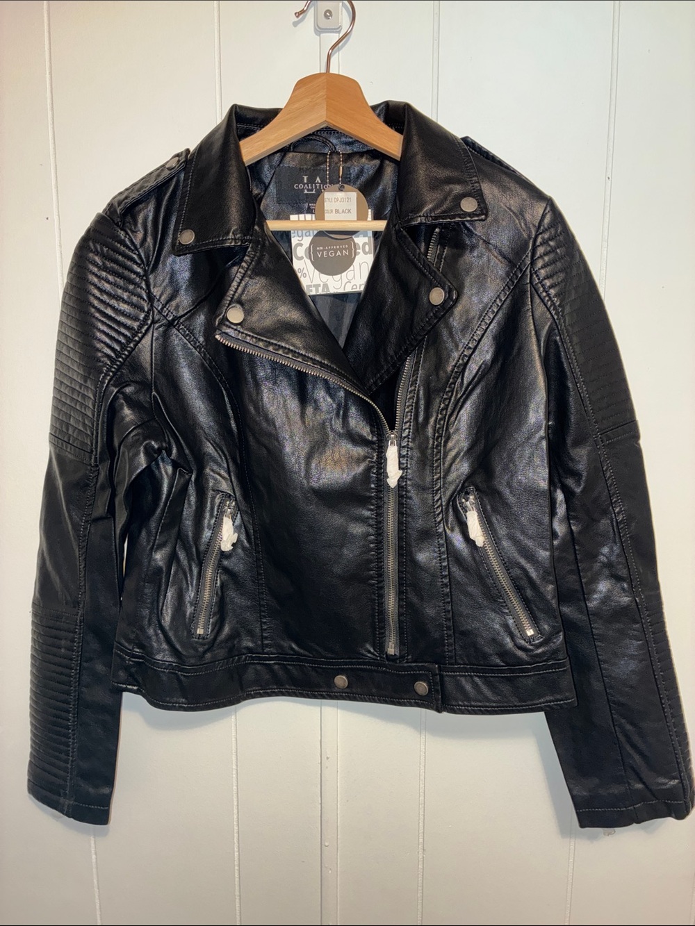 La Coalition Faux Leather Moto Jacket - Black